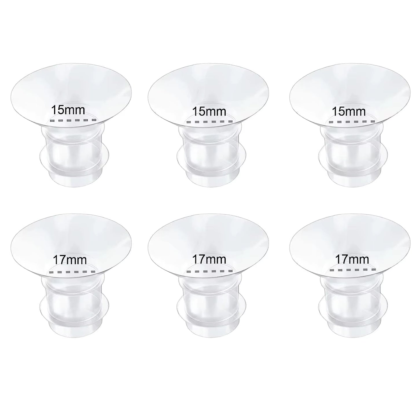 5 Size Breast Milk Pump Flange Inserts Breast Shield Converter Practical Breast Pump Replacement 13Mm 15Mm 17Mm 19Mm 21Mm