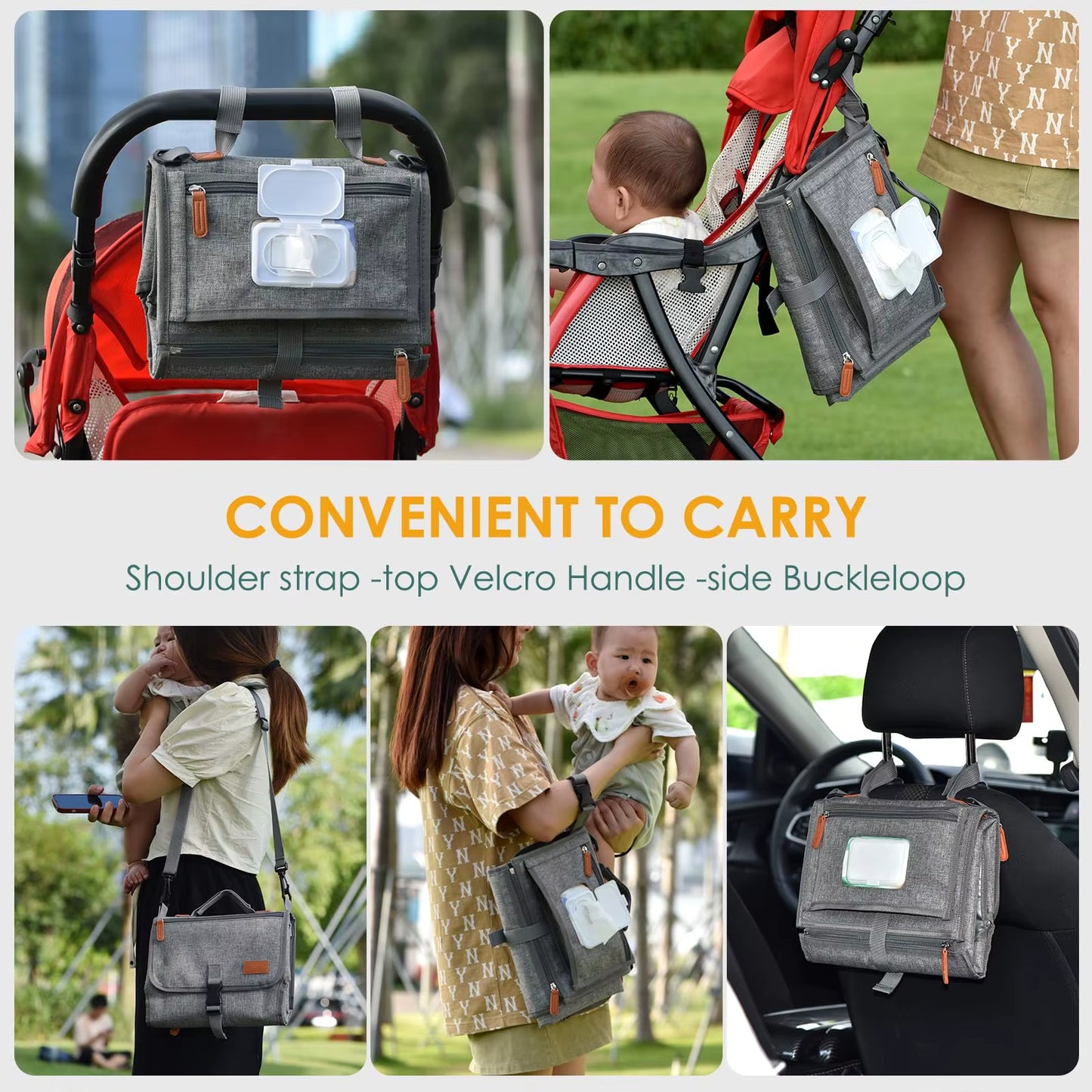 Foldable & Detachable Diaper Changing Station Large Waterproof Baby Changing Mat Newborn Portable Changing Travel Diaper Pad