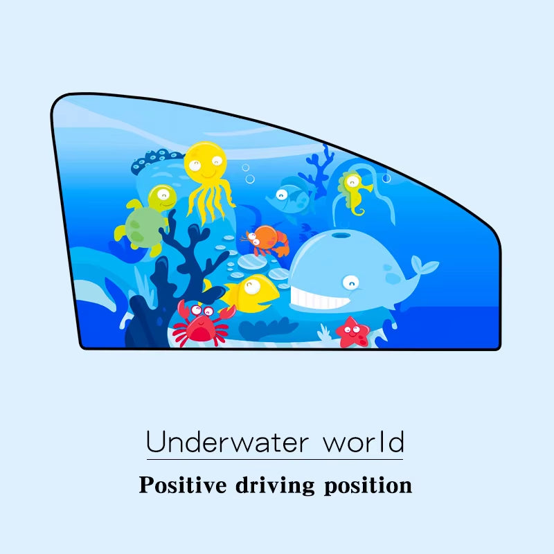 Adjustable Summer Sunscreen Baby Shade Cartoon Magnetic Car Sun Protector Side Window Curtain Solar UV Foil for Summer Use