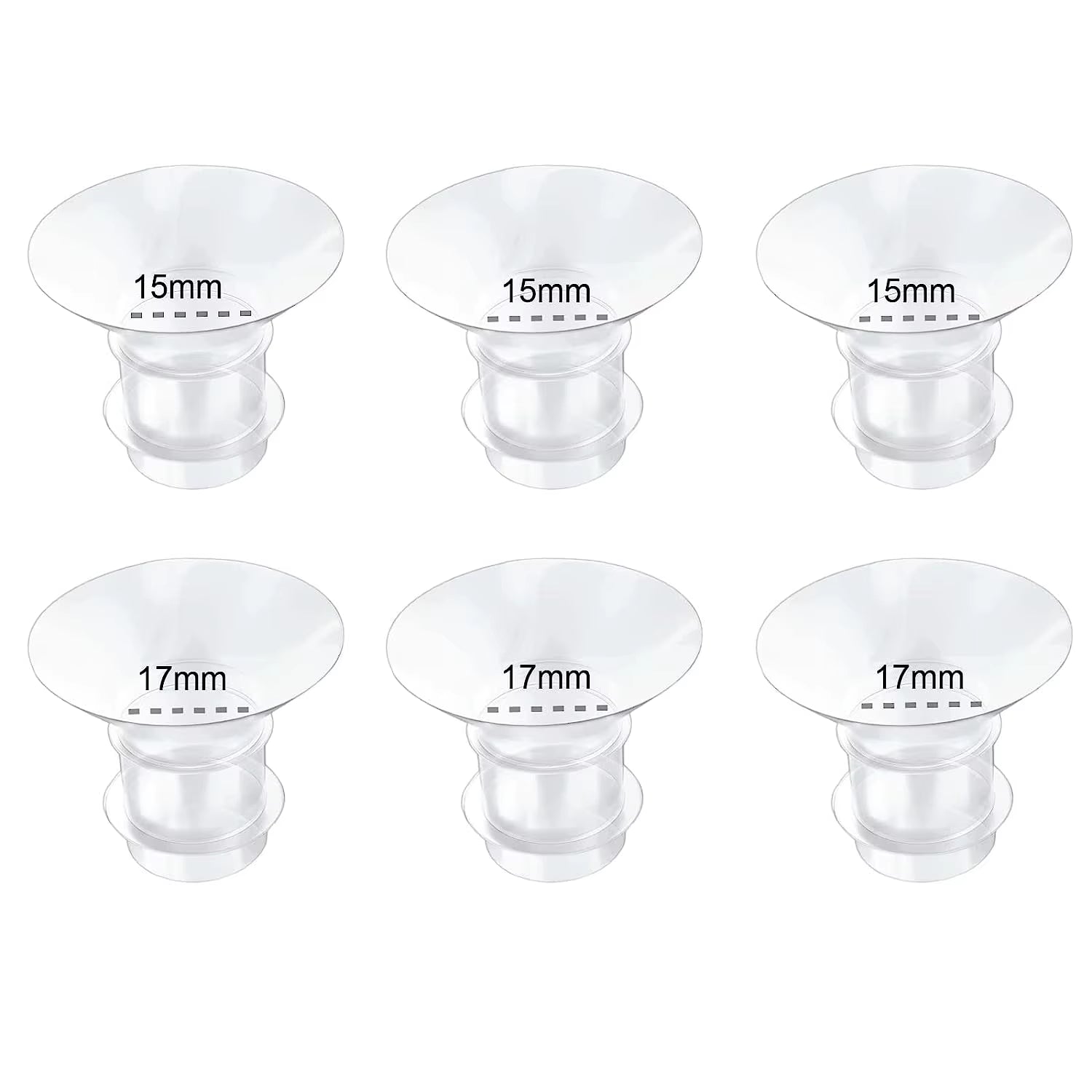 5 Size Breast Milk Pump Flange Inserts Breast Shield Converter Practical Breast Pump Replacement 13Mm 15Mm 17Mm 19Mm 21Mm