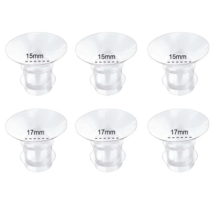 5 Size Breast Milk Pump Flange Inserts Breast Shield Converter Practical Breast Pump Replacement 13Mm 15Mm 17Mm 19Mm 21Mm