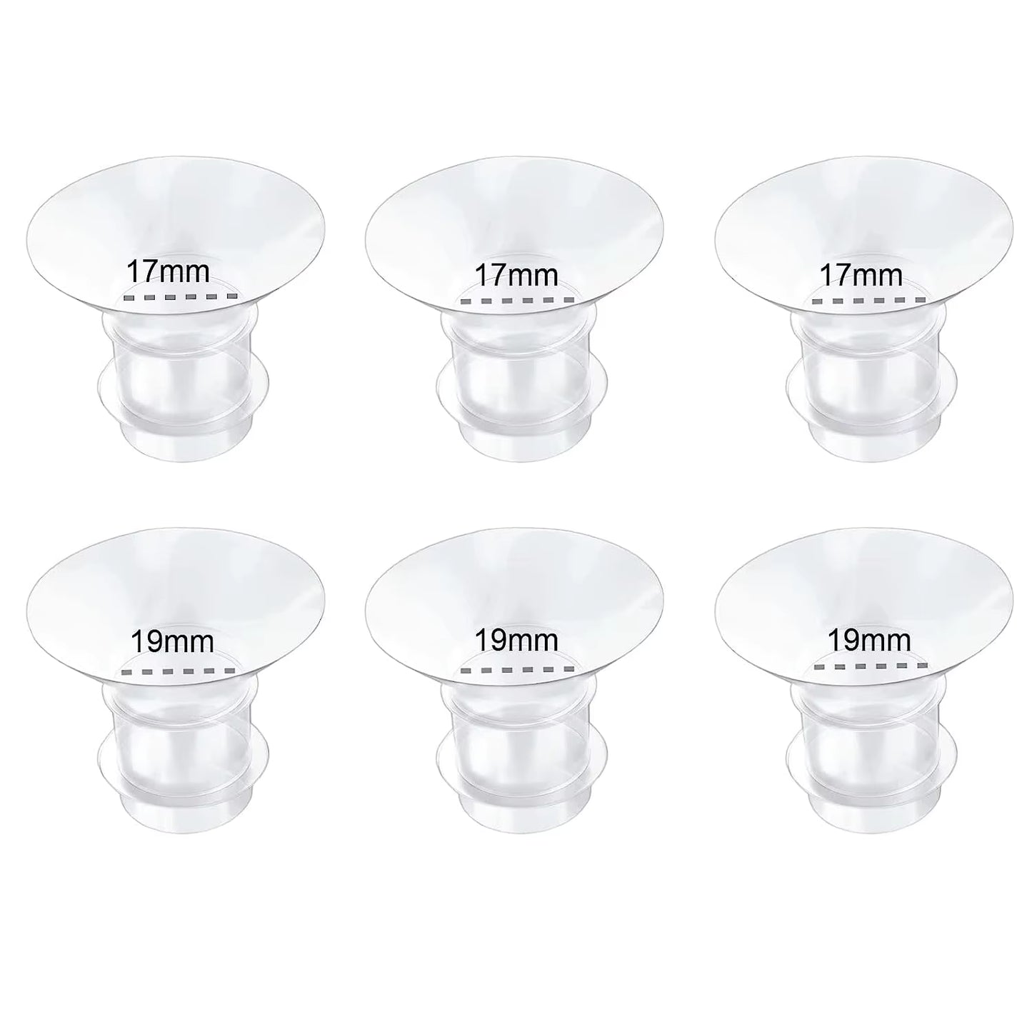 5 Size Breast Milk Pump Flange Inserts Breast Shield Converter Practical Breast Pump Replacement 13Mm 15Mm 17Mm 19Mm 21Mm