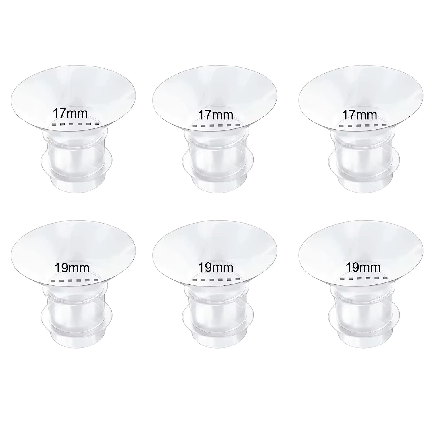 5 Size Breast Milk Pump Flange Inserts Breast Shield Converter Practical Breast Pump Replacement 13Mm 15Mm 17Mm 19Mm 21Mm