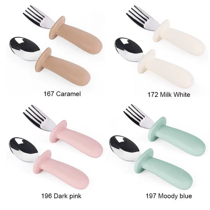 Food Grade BPA Free Baby Weaning Set Silicone Bibs Plate Spoon Fork Baby Pacifier Toddler Feeding Set Silicone Sippy Cup Set