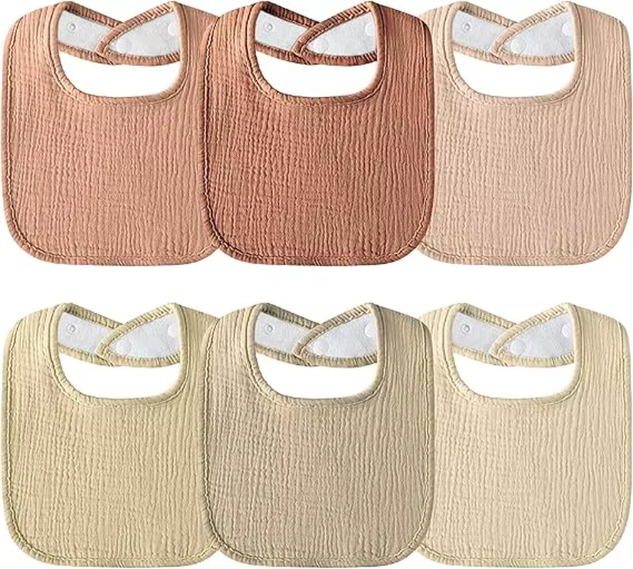Cotton Baby Drool Bibs, Drooling and Teething Bibs for Infant, Muslin Baby Bibs for Unisex Boys Girls,
