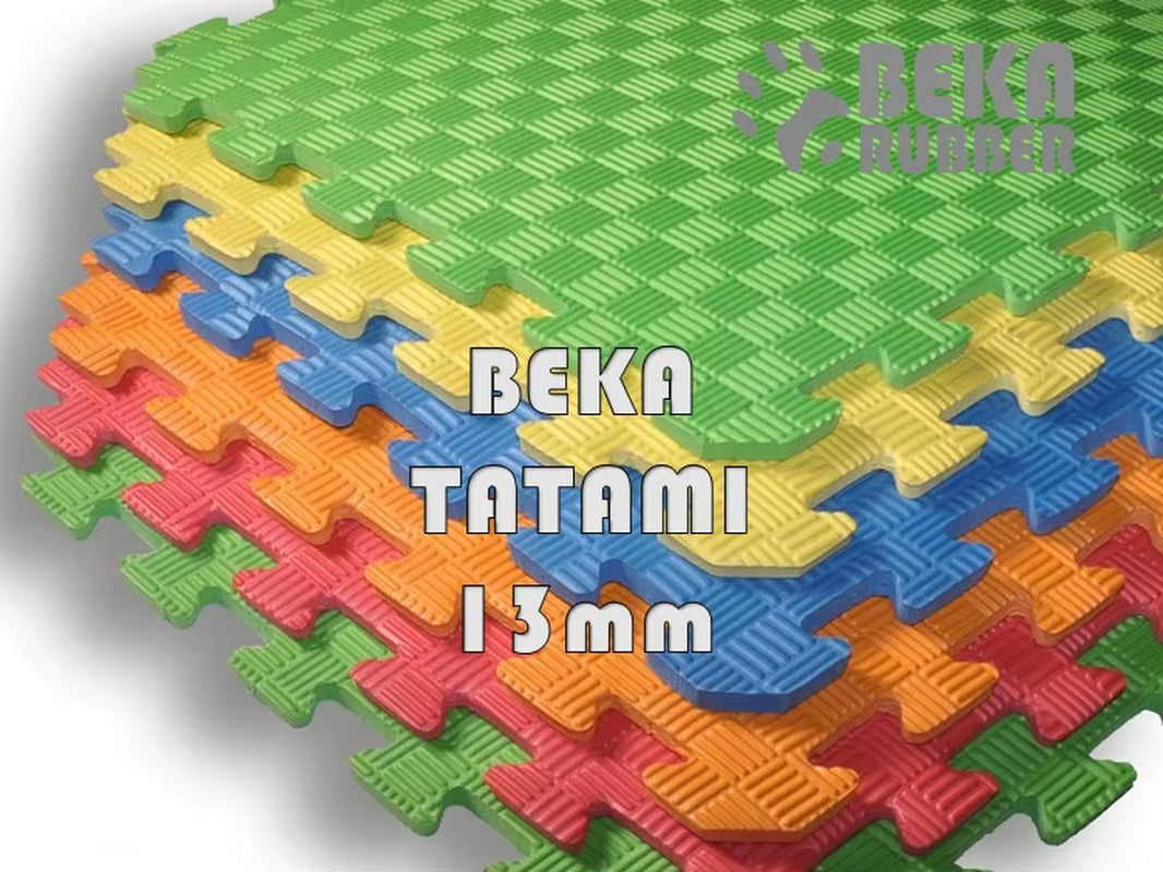Beka Tatami 13Mm EVA Foam Rubber Puzzle Mat 100X100 Single Color Interlocking Floor Playground Kindergarten Home Gym Fire