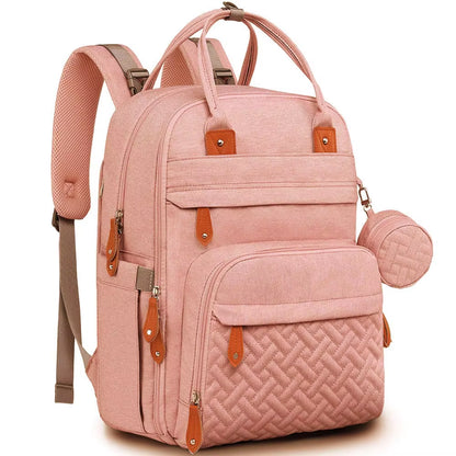 Customized Travel Fashion Large Capacity Insulated Pocket Waterproof Portable Mommy Backpack Baby Diaper Bag with Diaper Pad