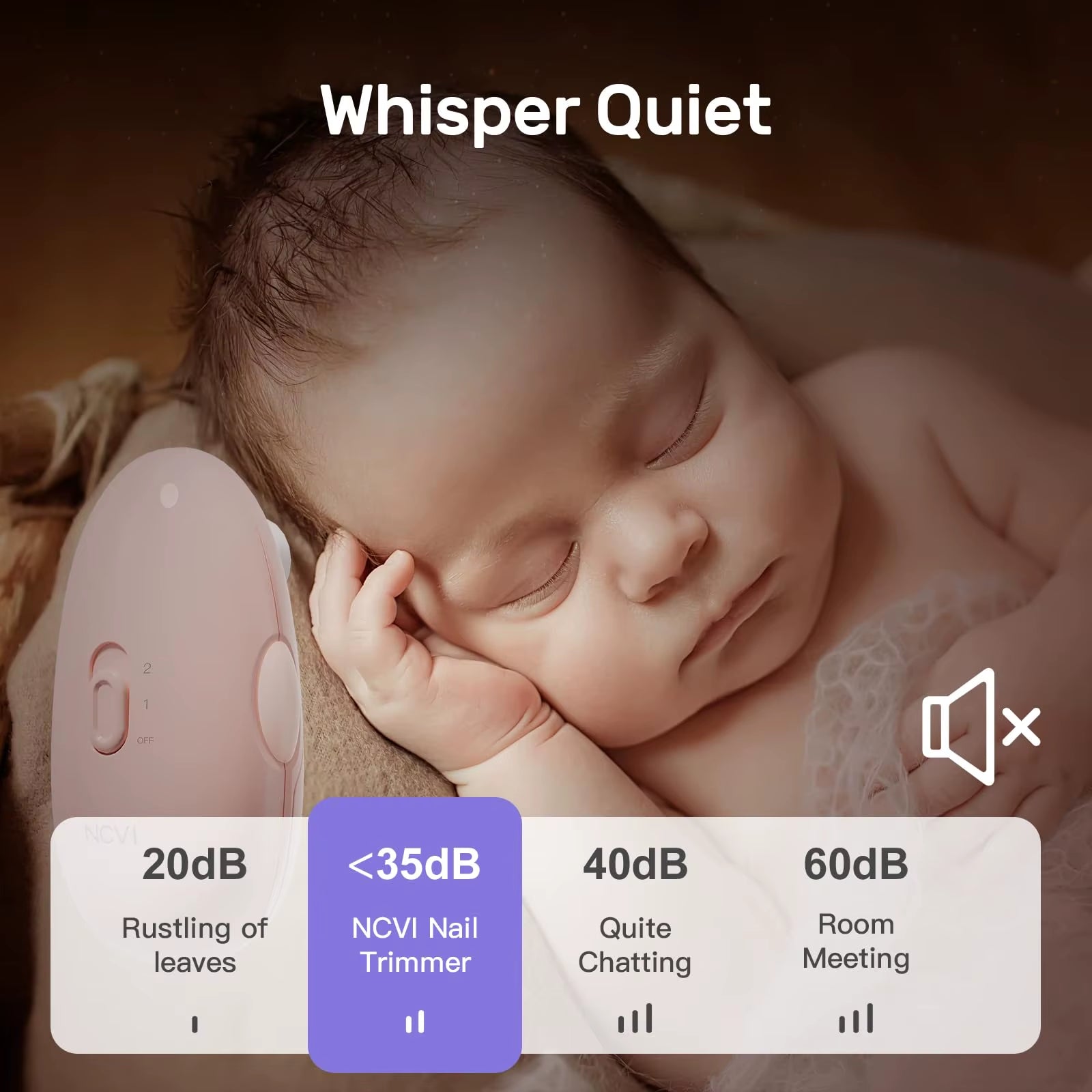 NCVI Portable Electric Baby Nail Trimmer Trim and Polish Set for Newborn Baby Toddler Kids Fingernails Care