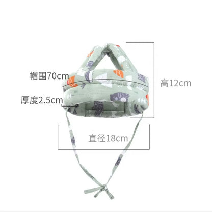 New Arrivals Soft Cotton Adjustable Baby Safety Helmet Washable Toddlers Walking Anti-Fall Anti-Collision Head Protection Cap