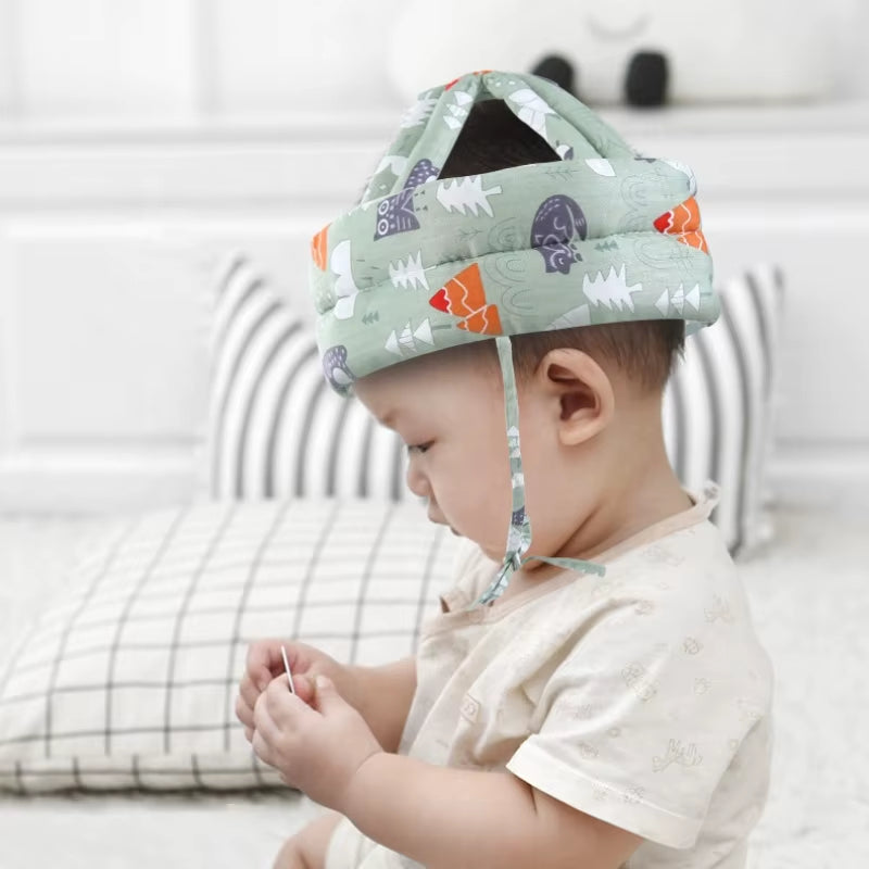 New Arrivals Soft Cotton Adjustable Baby Safety Helmet Washable Toddlers Walking Anti-Fall Anti-Collision Head Protection Cap