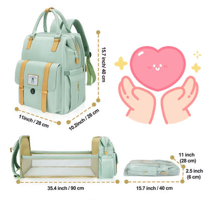 Luxury Designer Large Capacity Travel Folding Custom Waterproof Changing Station Foldable Baby Bed Diaper Bag Backpack