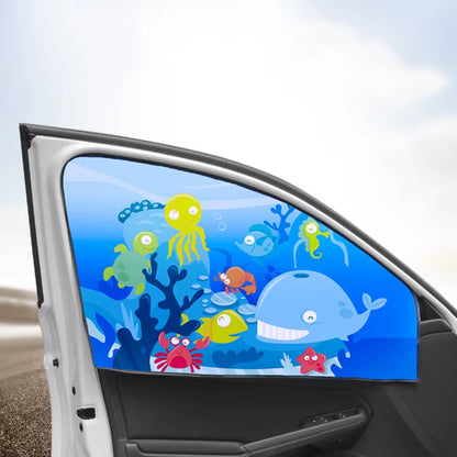 Adjustable Summer Sunscreen Baby Shade Cartoon Magnetic Car Sun Protector Side Window Curtain Solar UV Foil for Summer Use