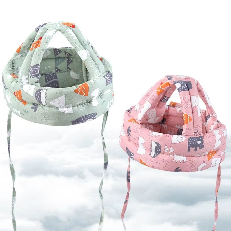 New Arrivals Soft Cotton Adjustable Baby Safety Helmet Washable Toddlers Walking Anti-Fall Anti-Collision Head Protection Cap