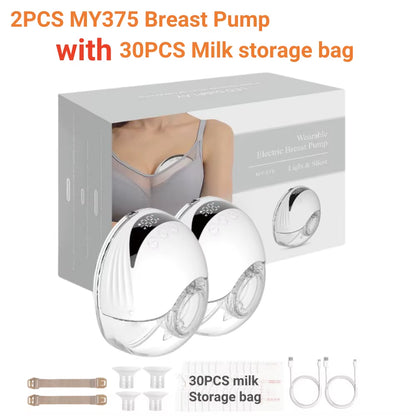 Electric Wearable Breast Milk Pump Machine Handsfree Bpafree USB Charge Painless Wireless Invisible Shelly Breast Milk Extractor