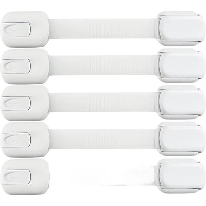 Child Safety Strap Locks Baby for Cabinets and Drawers, Toilet, Fridge More. Adhesive Pads.No Installation Required