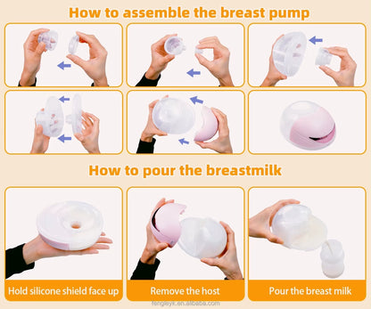 Electric Wearable Breast Milk Pump Machine Handsfree Bpafree USB Charge Painless Wireless Invisible Shelly Breast Milk Extractor