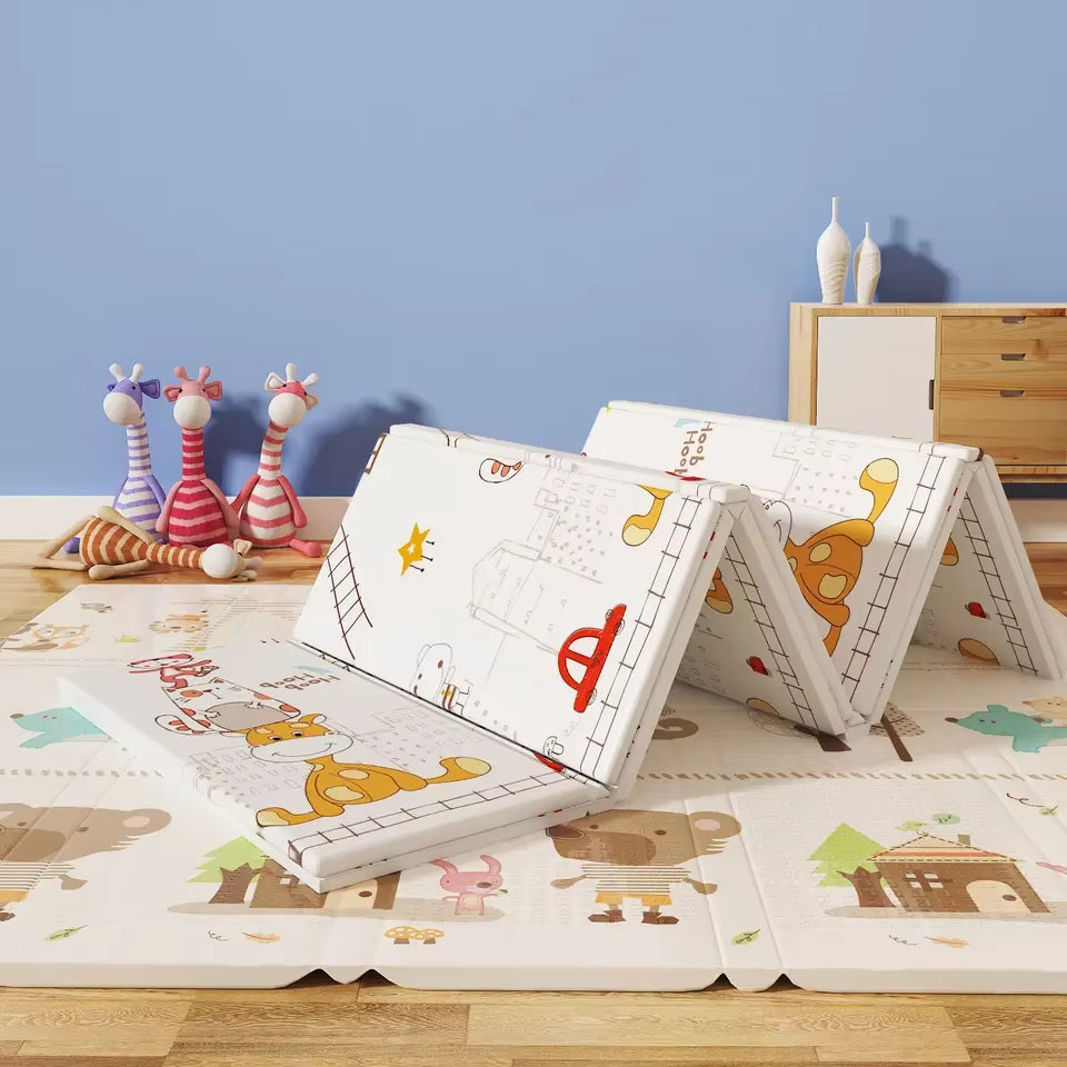 Foldable & Reversable Large Waterproof Foam Baby Activity Tummy Time Foam XPE Mat Baby Play Mat