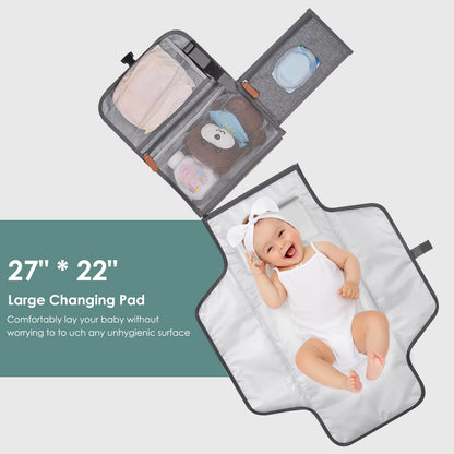 Foldable & Detachable Diaper Changing Station Large Waterproof Baby Changing Mat Newborn Portable Changing Travel Diaper Pad