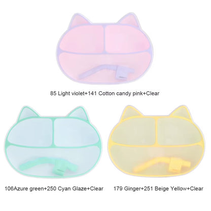 Food Grade BPA Free Baby Weaning Set Silicone Bibs Plate Spoon Fork Baby Pacifier Toddler Feeding Set Silicone Sippy Cup Set