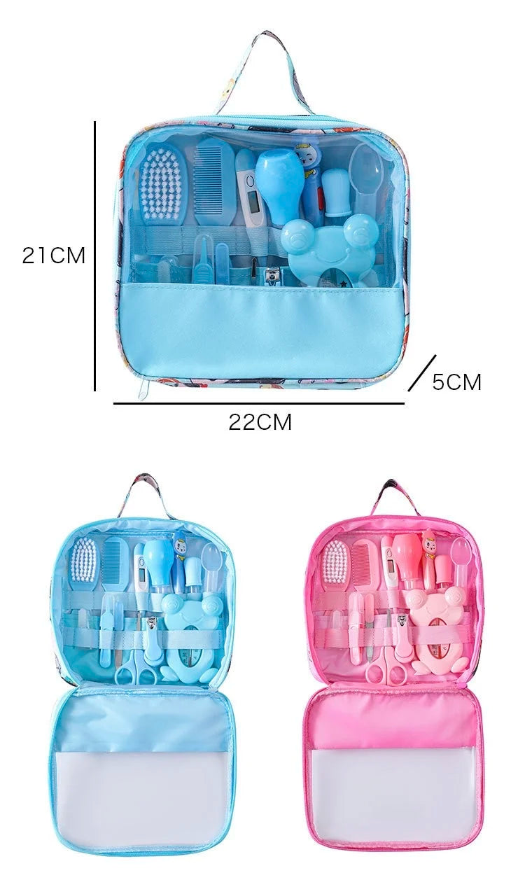 New Design Baby Nail Care Kit Plastic Baby Healthcare 13 Pieces Grooming Kit for Newborns in a Bag Tools