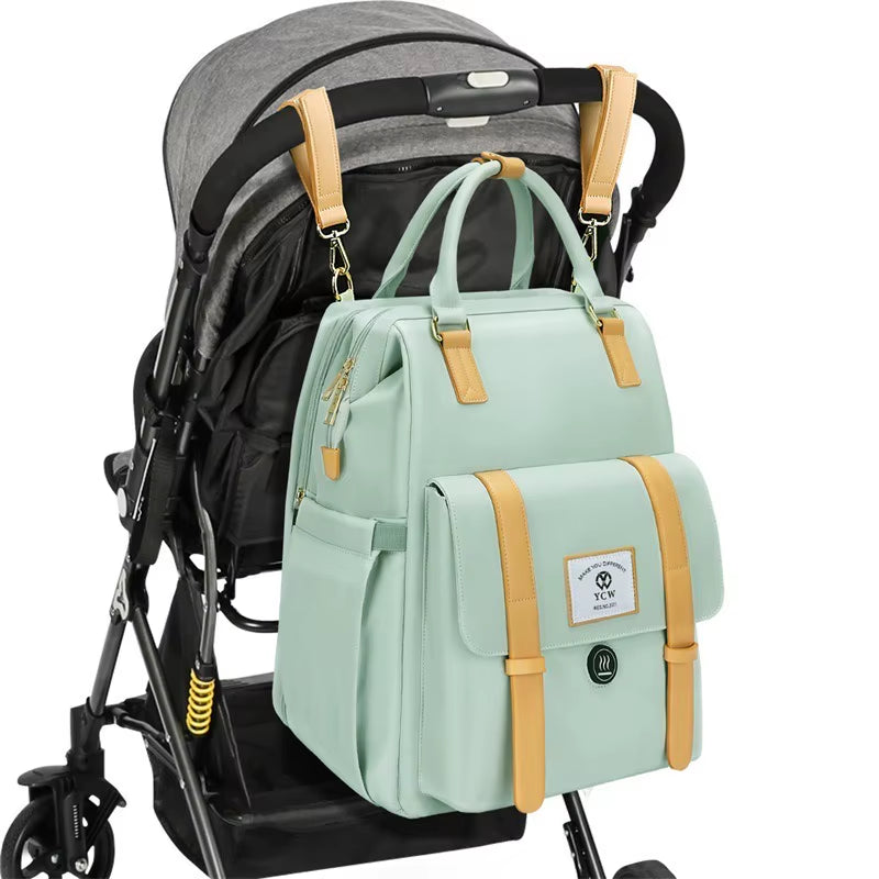 Luxury Designer Large Capacity Travel Folding Custom Waterproof Changing Station Foldable Baby Bed Diaper Bag Backpack