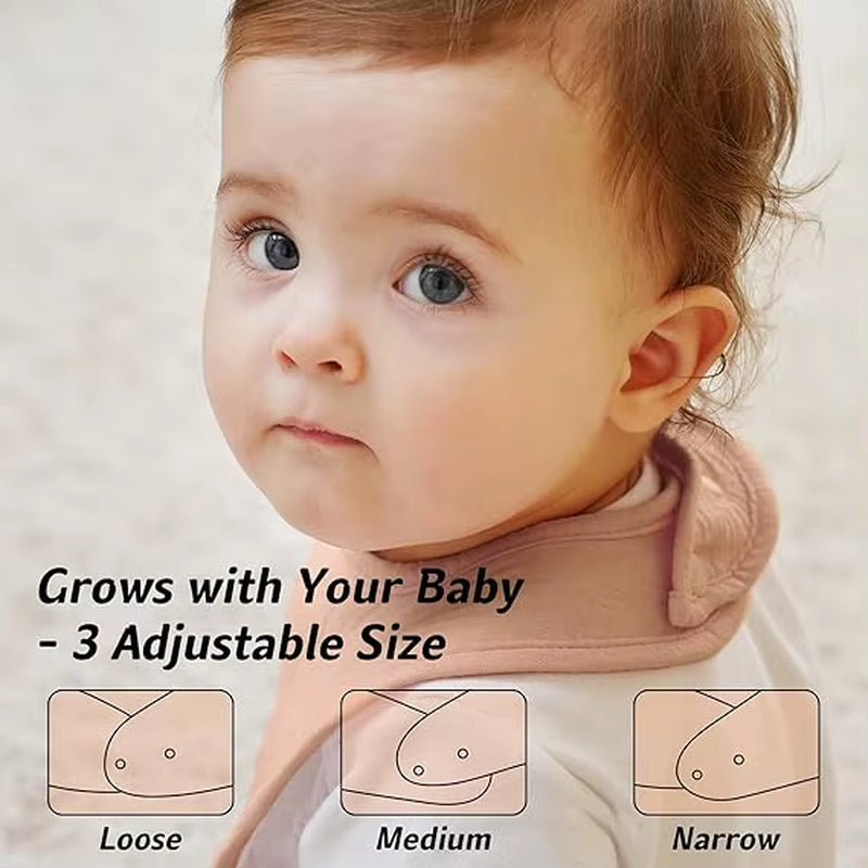 Cotton Baby Drool Bibs, Drooling and Teething Bibs for Infant, Muslin Baby Bibs for Unisex Boys Girls,