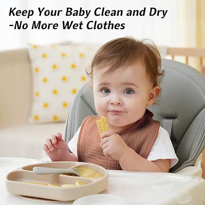 Cotton Baby Drool Bibs, Drooling and Teething Bibs for Infant, Muslin Baby Bibs for Unisex Boys Girls,