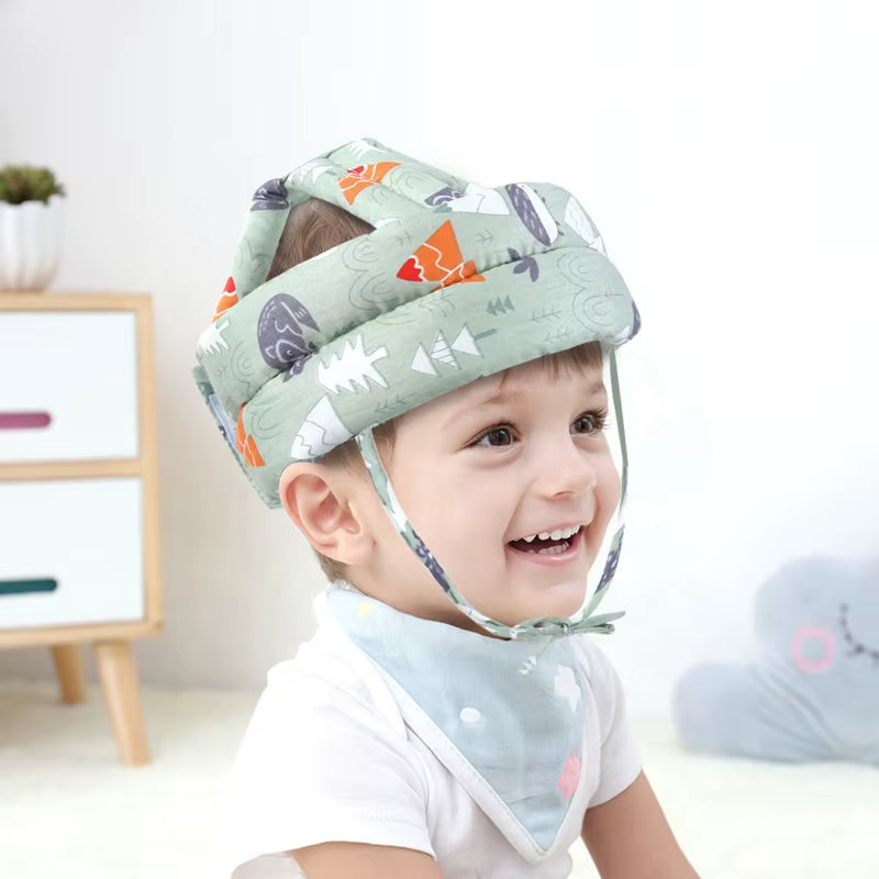 New Arrivals Soft Cotton Adjustable Baby Safety Helmet Washable Toddlers Walking Anti-Fall Anti-Collision Head Protection Cap