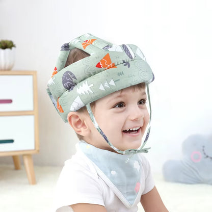 New Arrivals Soft Cotton Adjustable Baby Safety Helmet Washable Toddlers Walking Anti-Fall Anti-Collision Head Protection Cap
