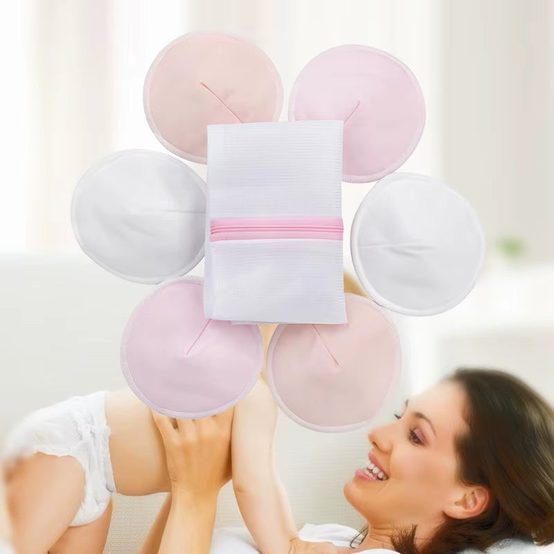 2Pcs Organic Bamboo Viscose Nursing Breast Pads Washable Breastfeeding Reusable Breast Breastfeeding Nursing Pads