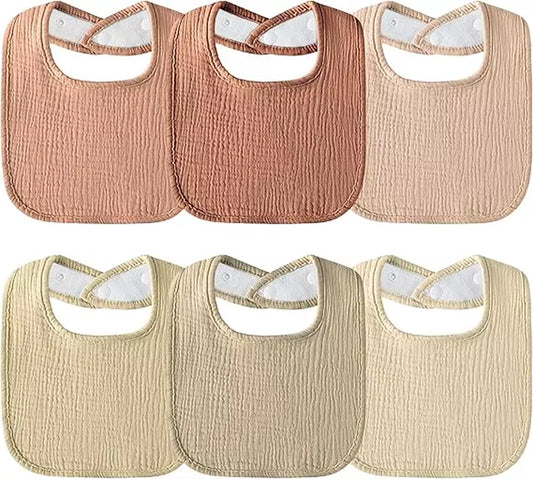 Cotton Baby Drool Bibs, Drooling and Teething Bibs for Infant, Muslin Baby Bibs for Unisex Boys Girls,