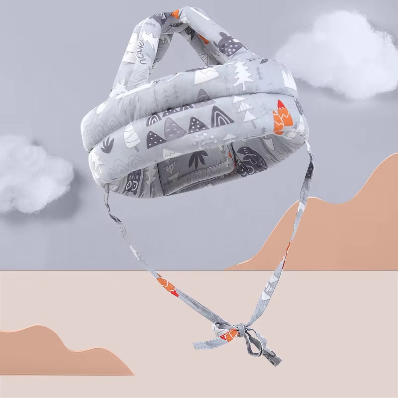 New Arrivals Soft Cotton Adjustable Baby Safety Helmet Washable Toddlers Walking Anti-Fall Anti-Collision Head Protection Cap