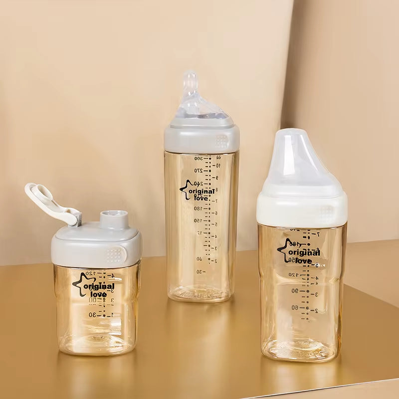 Hot Sell Product BPA Free PPSU anti Colic Care Drink Milk Bottle Wide Neck Square Feeding Nursing Baby Bottle