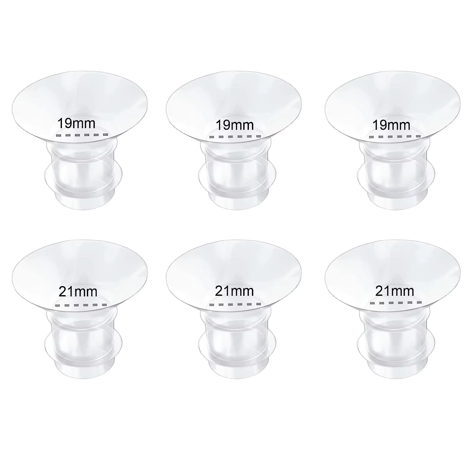 5 Size Breast Milk Pump Flange Inserts Breast Shield Converter Practical Breast Pump Replacement 13Mm 15Mm 17Mm 19Mm 21Mm
