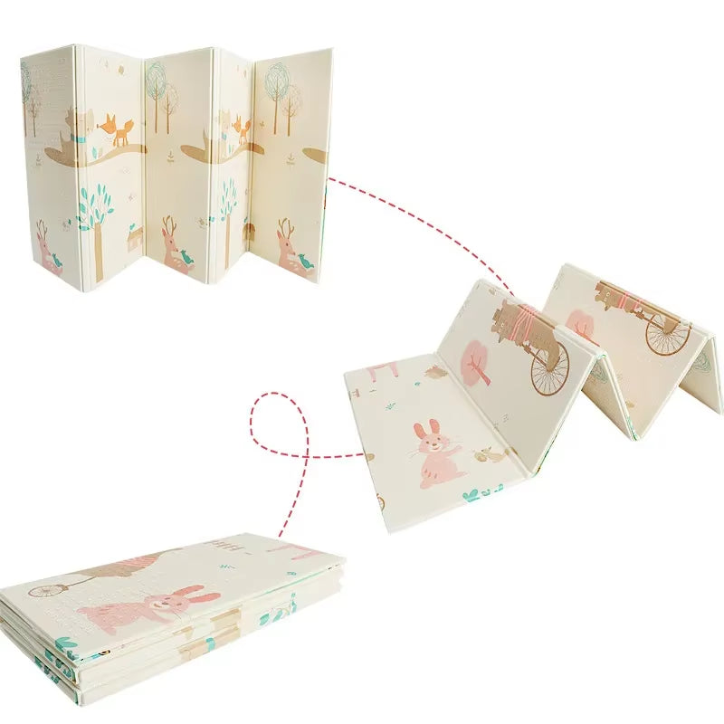 Foldable & Reversable Large Waterproof Foam Baby Activity Tummy Time Foam XPE Mat Baby Play Mat