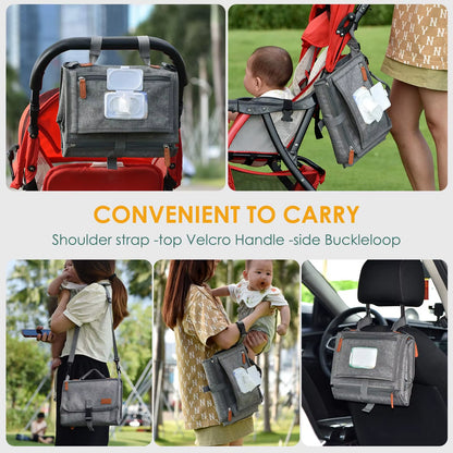 Foldable & Detachable Diaper Changing Station Large Waterproof Baby Changing Mat Newborn Portable Changing Travel Diaper Pad