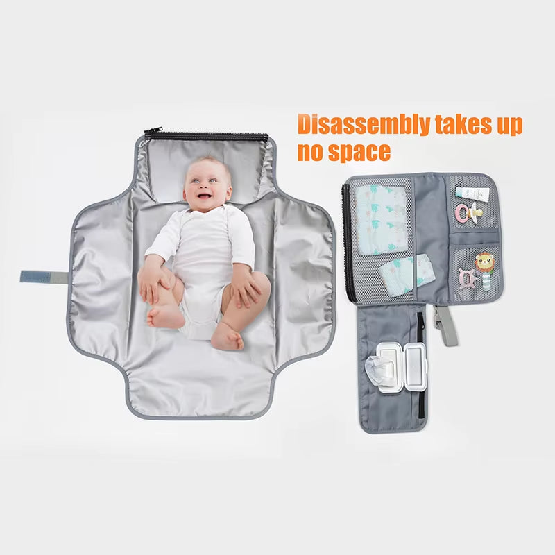 Latest Model 2026 Baby Changing Tote Bag Print Design Polyester Material Water Resistant Custom Changing Pad