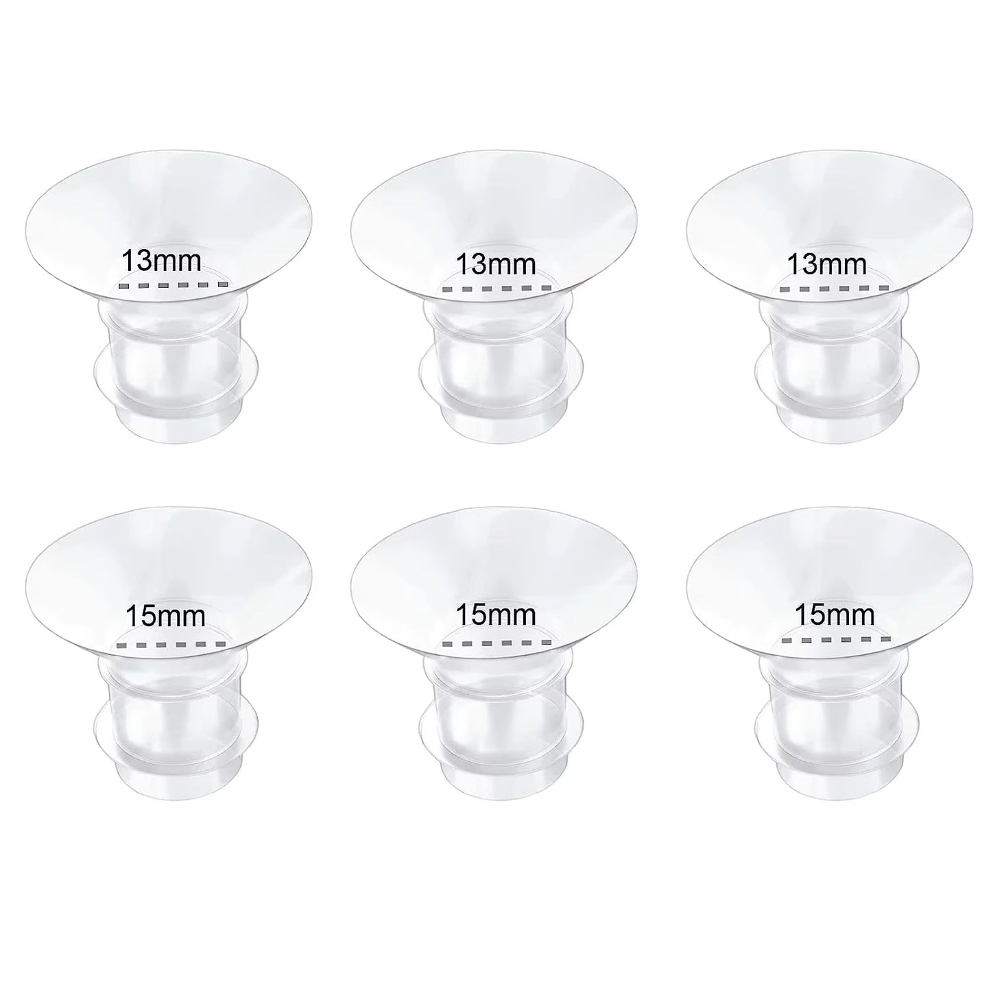 5 Size Breast Milk Pump Flange Inserts Breast Shield Converter Practical Breast Pump Replacement 13Mm 15Mm 17Mm 19Mm 21Mm